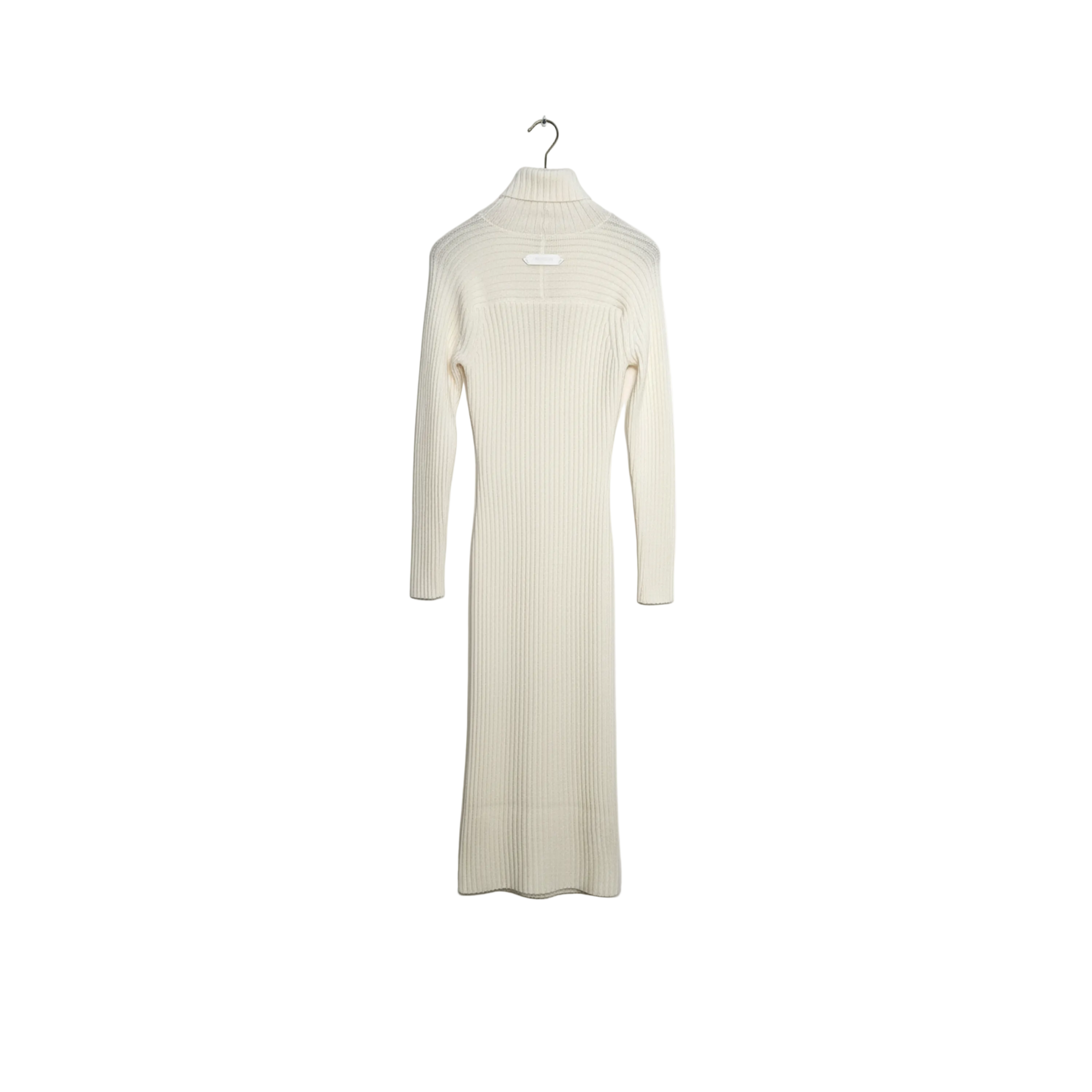 Tom Ford Ribbed Virgin Wool Turtleneck Sweater Dress White