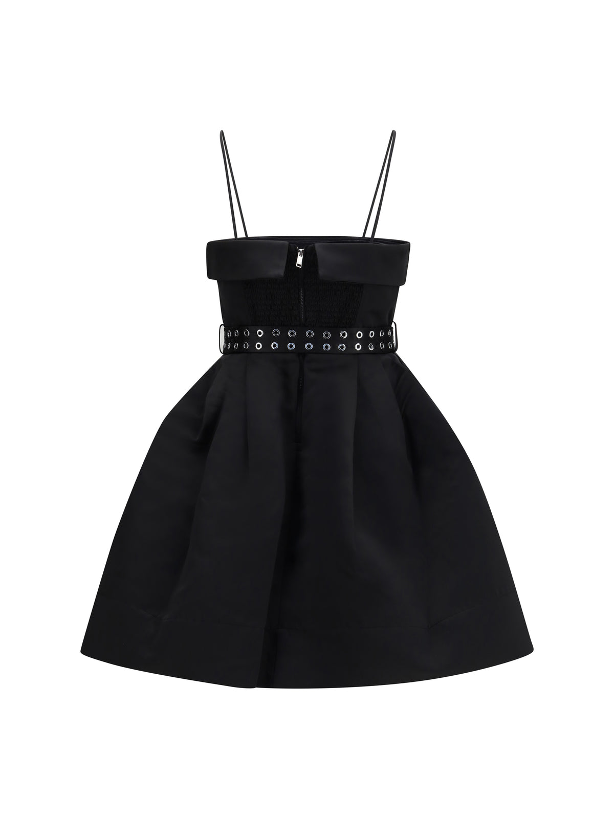 Ganni Women Short Satin Dress With A Full Skirt