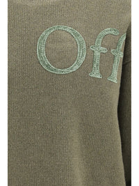 Off-White Men Bookish Shared Logo Knit Crewneck