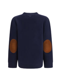 PRADA Prada Women Crewneck Sweater With Suede Elbow Patches