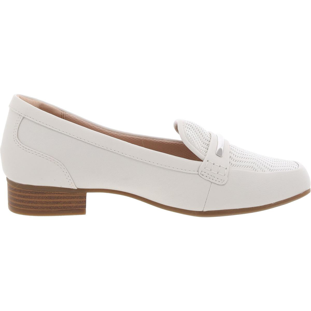 26177201 Womens Block Heel Faux Leather Loafers