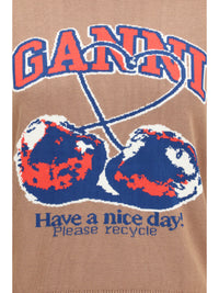 GANNI Ganni Women Cherry-Print Cotton Sweater