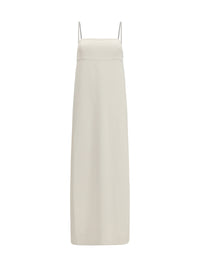 Brunello Cucinelli Women Long Silk Dress With Monili Chain