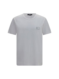 Dolce & Gabbana Men Cotton T-Shirt With Logo Plaque