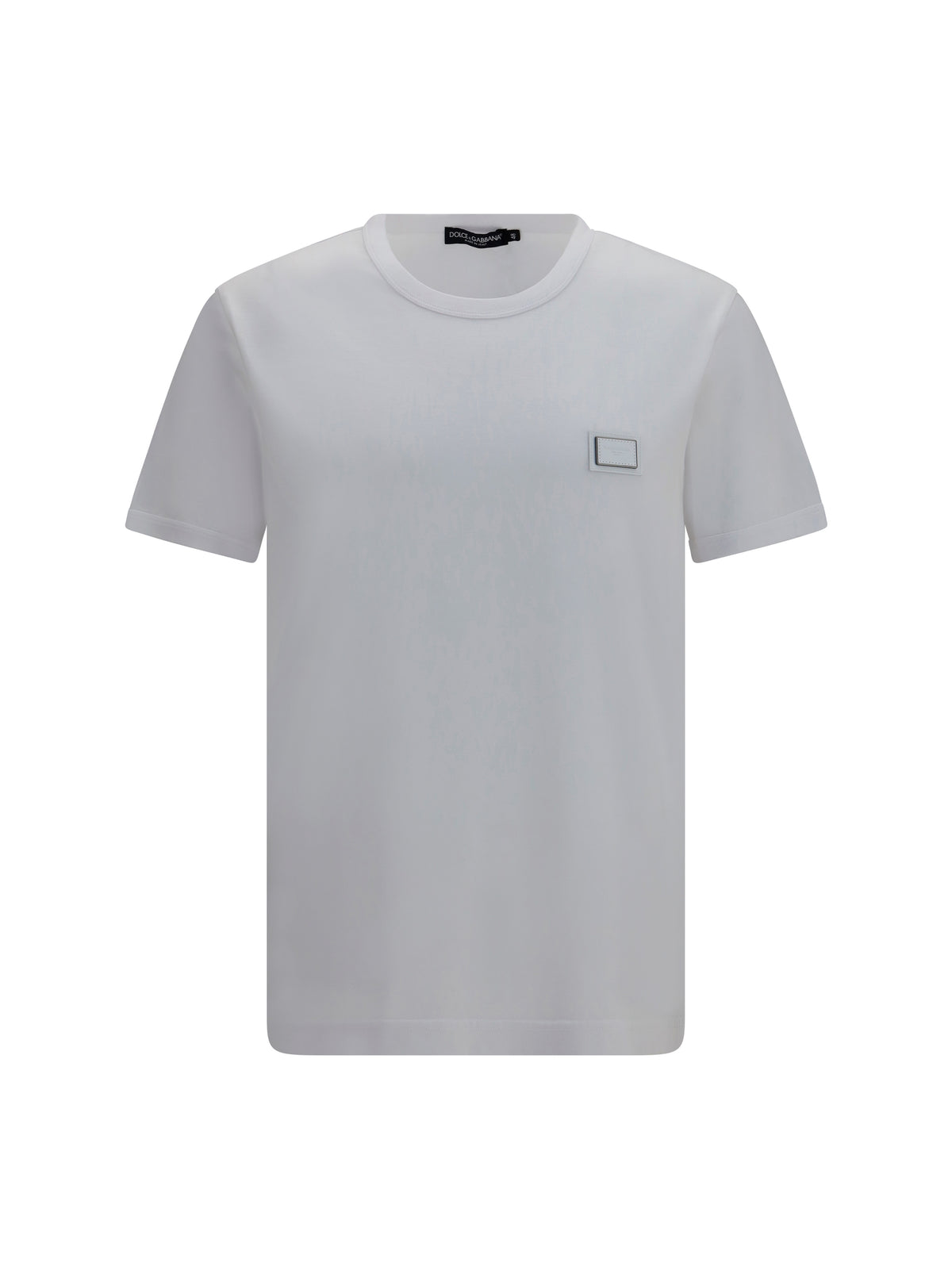 Dolce & Gabbana Men Cotton T-Shirt With Logo Plaque