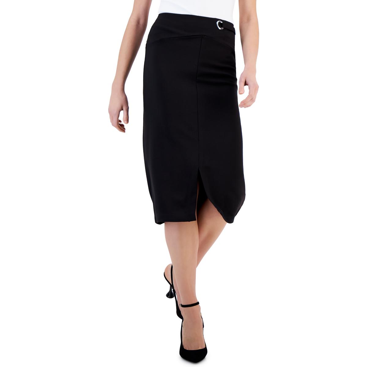 Womens Knee-Length Rayon Pencil Skirt Regular 0 (XS) Black