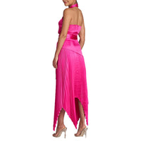 Womens Asymmetric Recycled Polyester Halter Dress