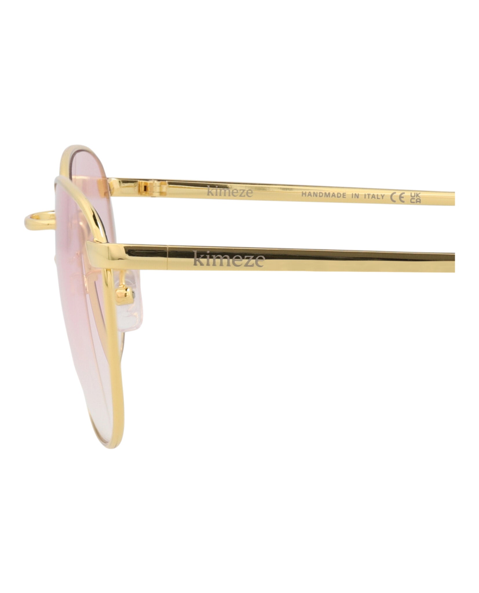 Kimeze Unisex Round/Oval Gold Gold Pink Fashion Designer Eyewear