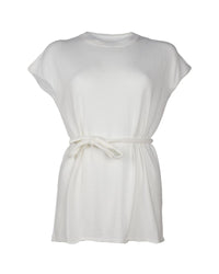 Alpha Studio Cotton Mini Dress Relaxed Fit 6 White