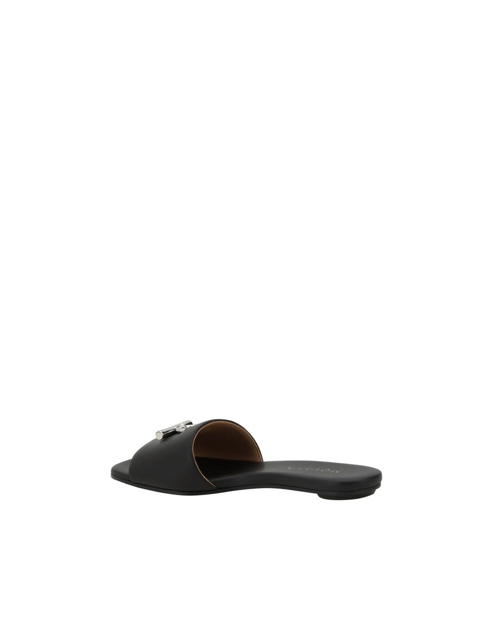 Alexander McQueen Leather Slides Model Black Women Sandals