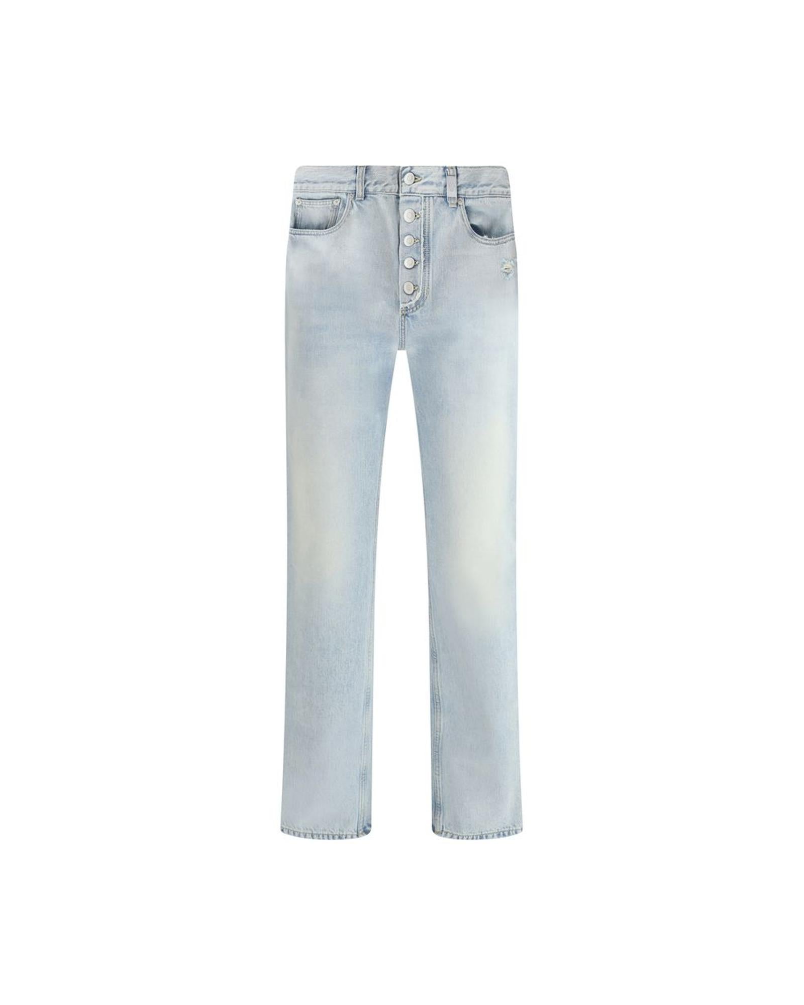 Alexander McQueen Relaxed Fit Light Wash Jeans Men Blue Pants 34 x 34 Blue