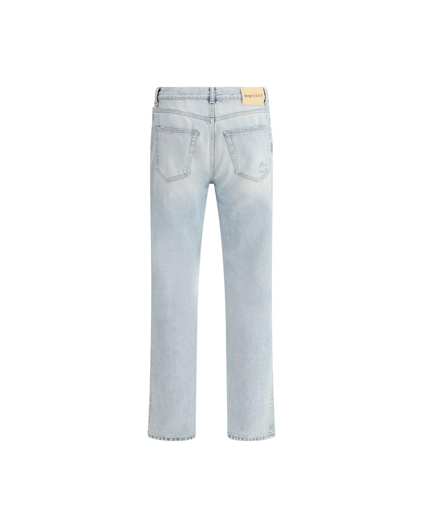 Alexander McQueen Relaxed Fit Light Wash Jeans Men Blue Pants