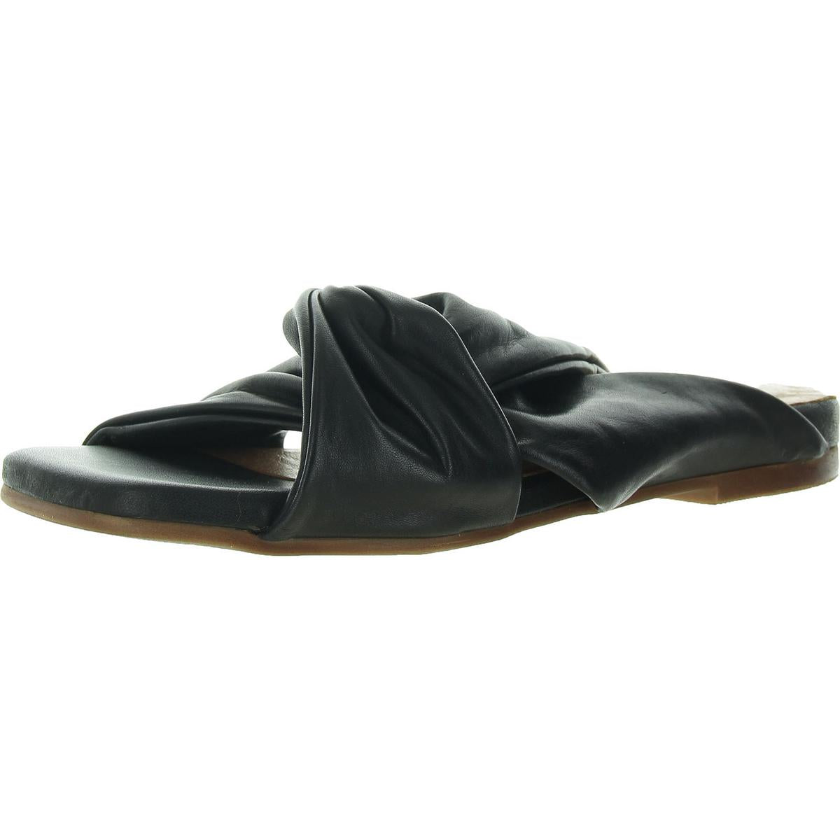 Paparazzi Womens Cushioned Footbed Leather Slide Sandals