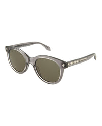 Alexander McQueen Womens Round/Oval Grey Grey Green Fashion Designer Eyewear