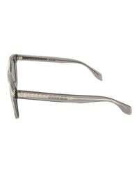 Alexander McQueen Womens Round/Oval Grey Grey Green Fashion Designer Eyewear