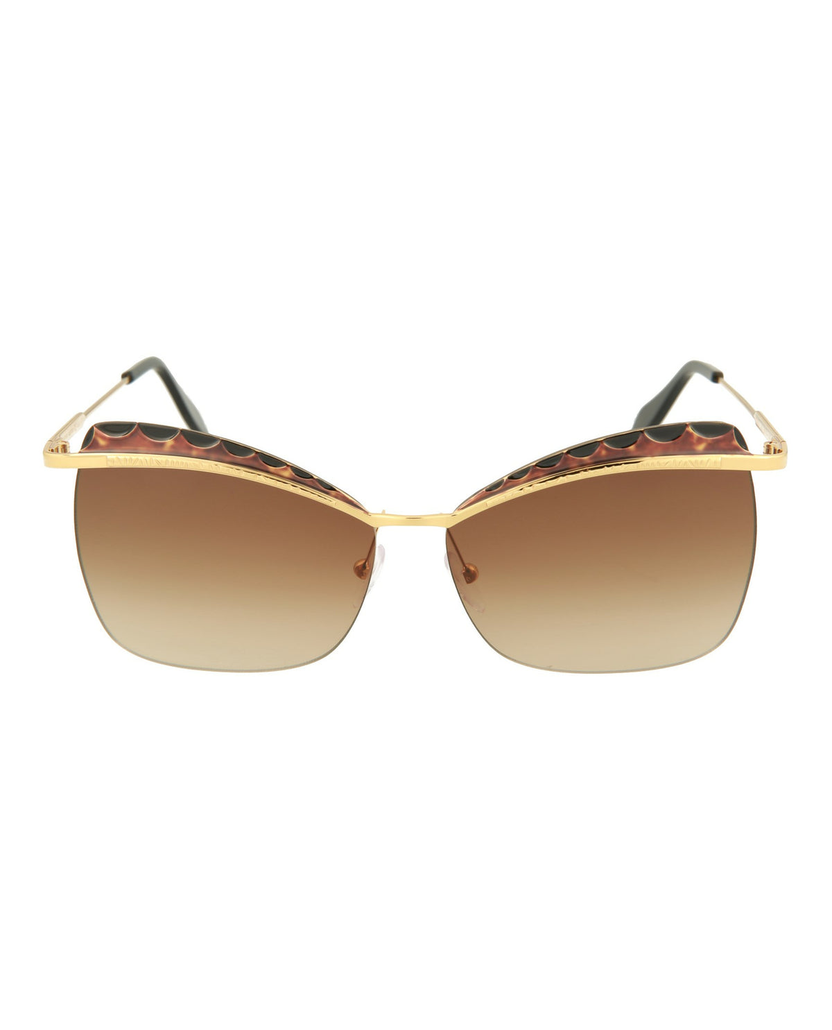 Alexander McQueen Womens Cat Eye Gold Gold Brown Fashion Designer Eyewear