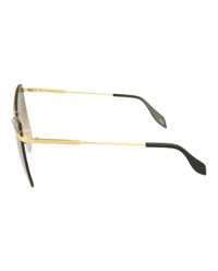 Alexander McQueen Womens Cat Eye Gold Gold Brown Fashion Designer Eyewear