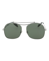 Alexander McQueen Unisex Aviator Ruthenium Ruthenium Grey Fashion Designer Eyewear