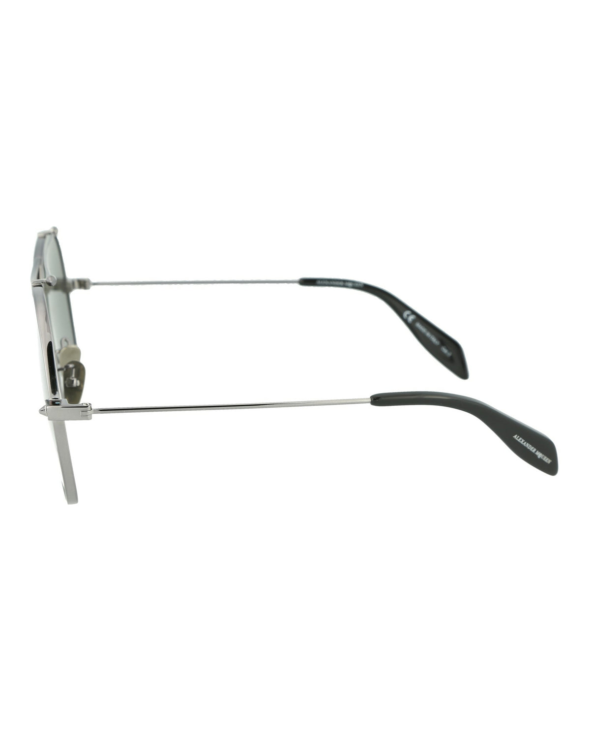 Alexander McQueen Unisex Aviator Ruthenium Ruthenium Grey Fashion Designer Eyewear