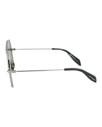 Alexander McQueen Unisex Aviator Ruthenium Ruthenium Grey Fashion Designer Eyewear
