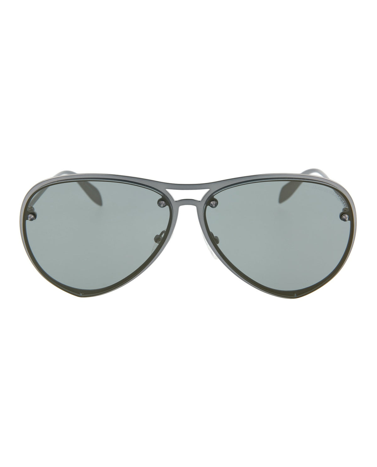 Alexander McQueen Mens Aviator Ruthenium Ruthenium Bronze Fashion Designer Eyewear