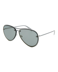 Alexander McQueen Mens Aviator Ruthenium Ruthenium Bronze Fashion Designer Eyewear