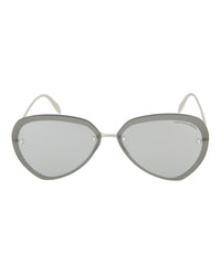 Alexander McQueen Mens Aviator Silver Silver Silver Fashion Designer Eyewear