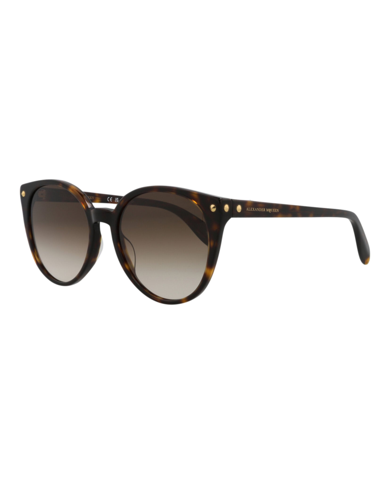 Alexander McQueen Womens Round/Oval Avana Avana Brown Fashion Designer Eyewear
