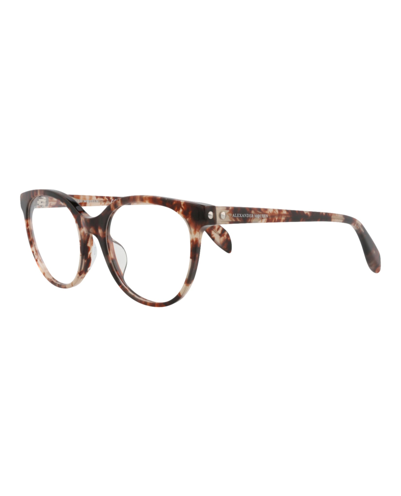 Alexander McQueen Womens Round/Oval Avana Avana Transparent Fashion Designer Eyewear