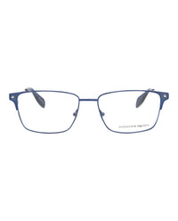 Alexander McQueen Mens Square/Rectangle Blue Silver Transparent Fashion Designer Eyewear