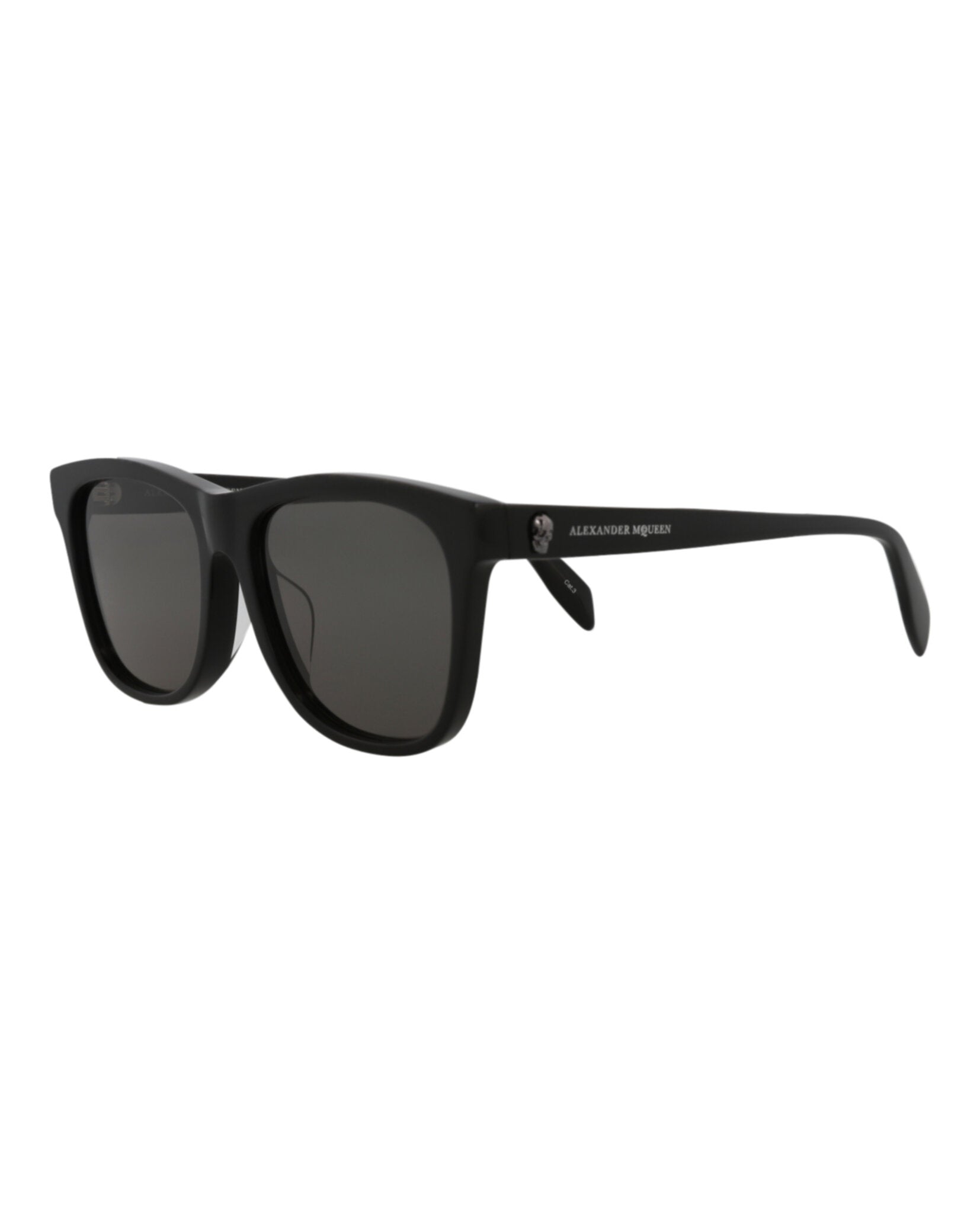 Alexander McQueen Unisex Square/Rectangle Black Black Grey Fashion Designer Eyewear