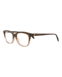 Alexander McQueen Womens Square/Rectangle Brown Brown Transparent Fashion Designer Eyewear