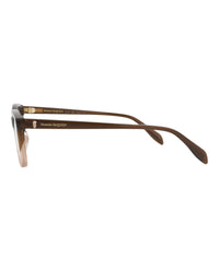 Alexander McQueen Womens Square/Rectangle Brown Brown Transparent Fashion Designer Eyewear