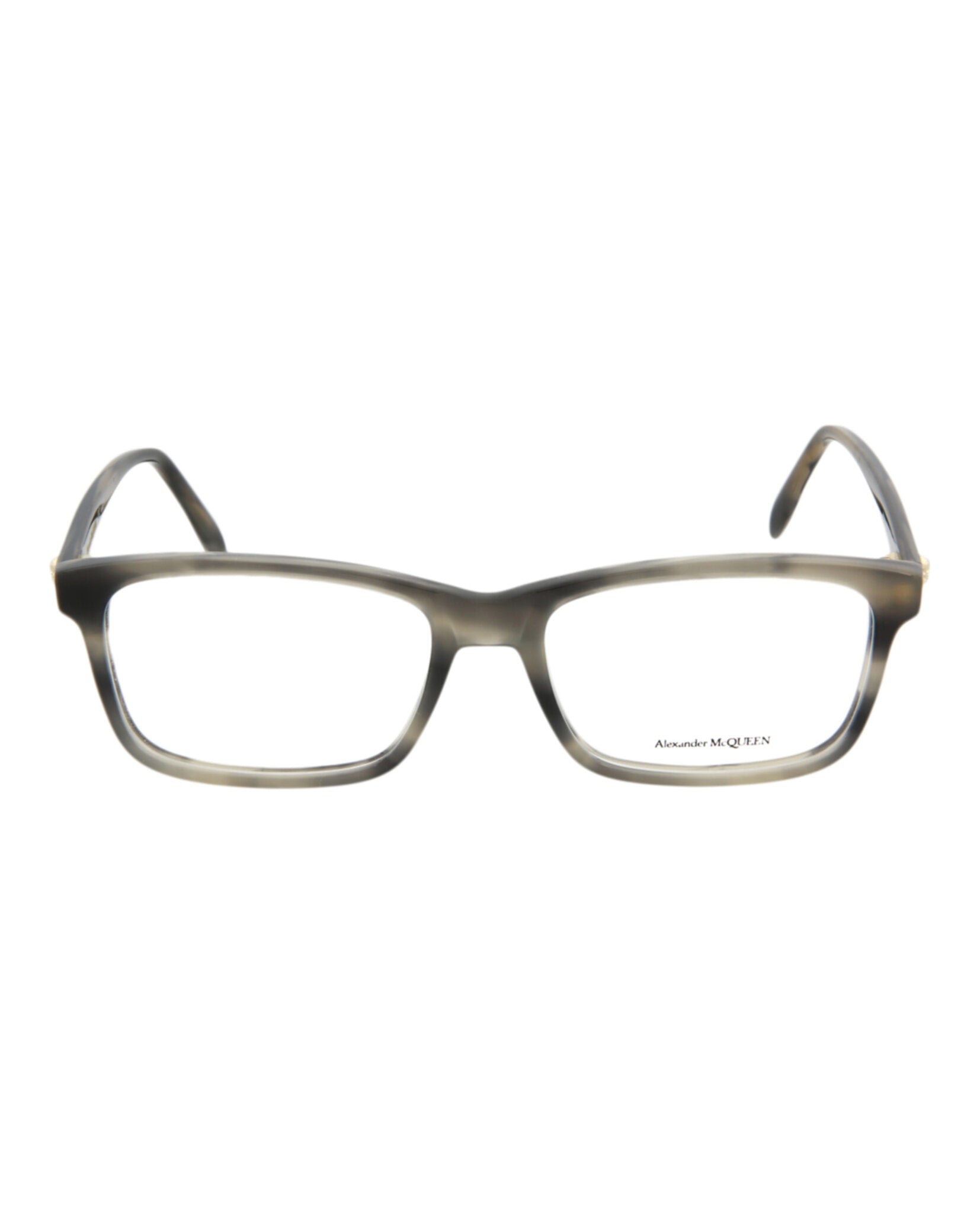 Alexander McQueen Unisex Square/Rectangle Grey Grey Transparent Fashion Designer Eyewear