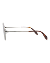 Alexander McQueen Unisex Round/Oval Ruthenium Ruthenium Silver Fashion Designer Eyewear