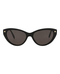 Alexander McQueen Womens Cat Eye Black Black Grey Fashion Designer Eyewear