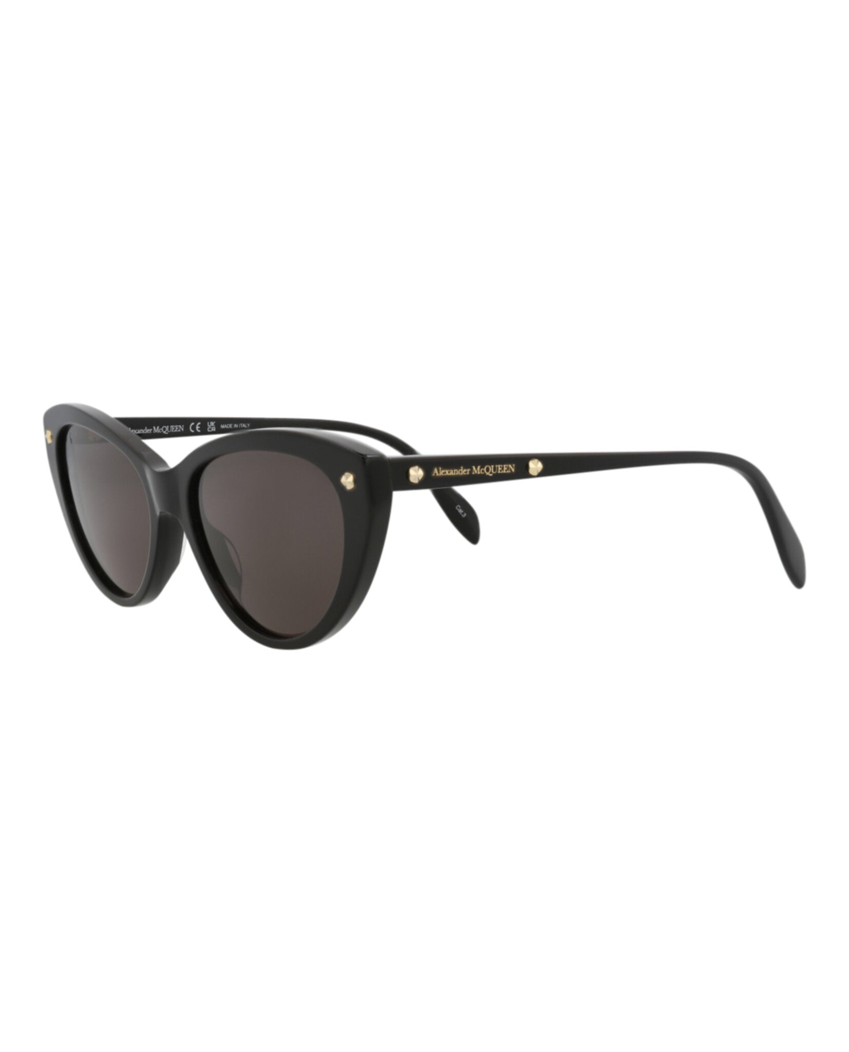 Alexander McQueen Womens Cat Eye Black Black Grey Fashion Designer