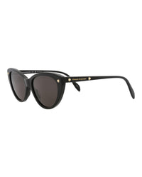 Alexander McQueen Womens Cat Eye Black Black Grey Fashion Designer Eyewear