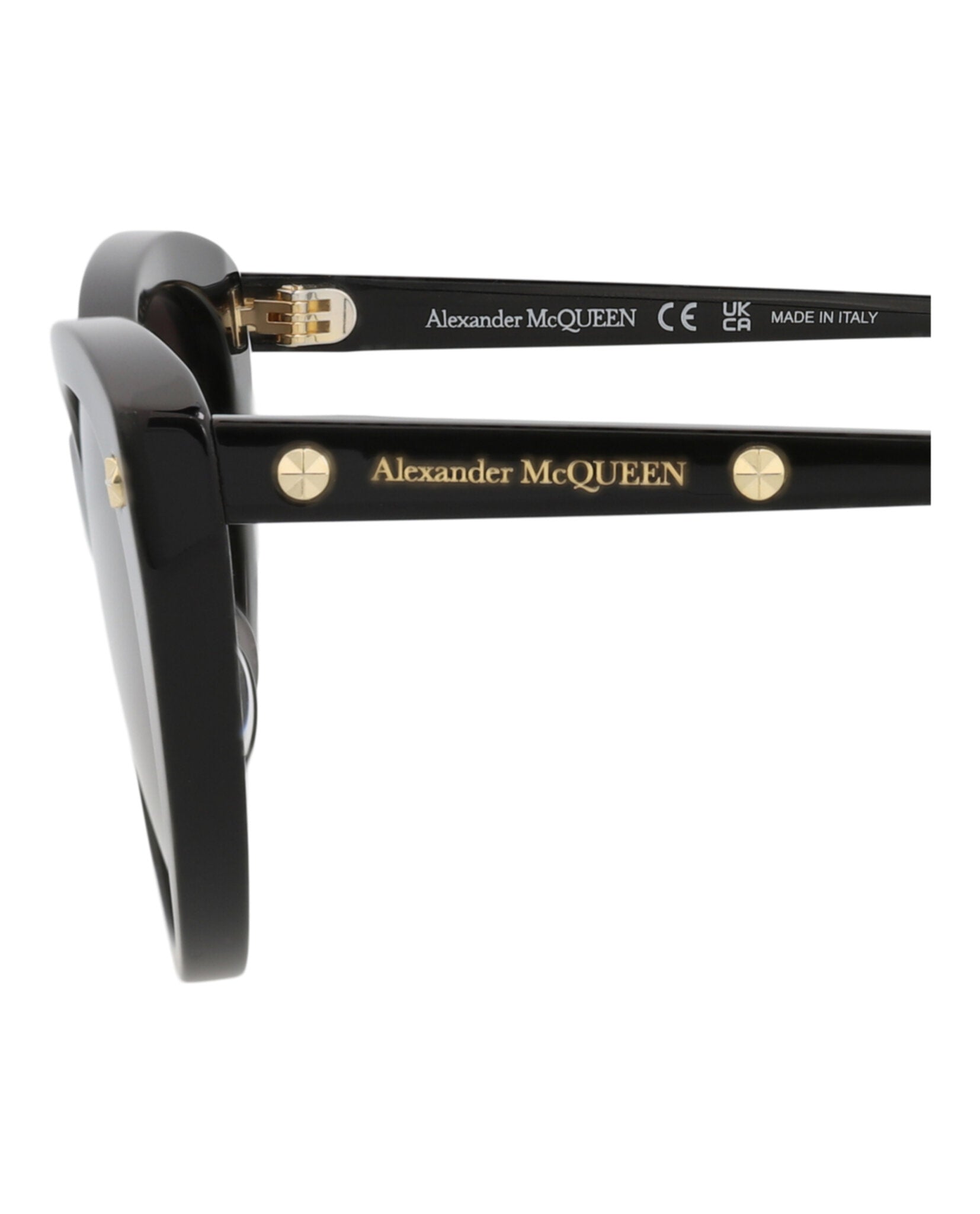 Alexander McQueen Womens Cat Eye Black Black Grey Fashion Designer Eyewear