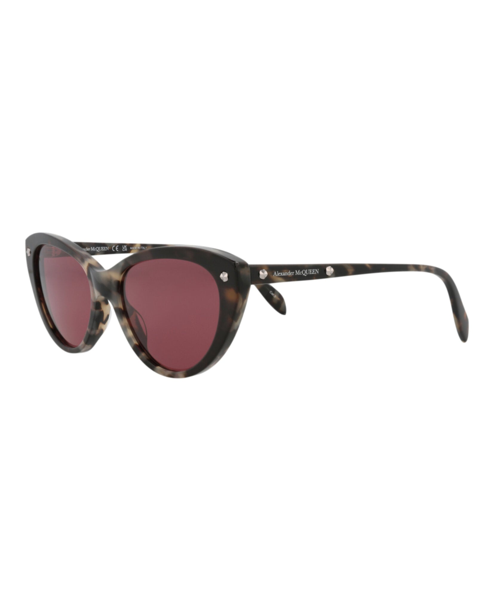Alexander McQueen Womens Cat Eye Havana Havana Violet Fashion