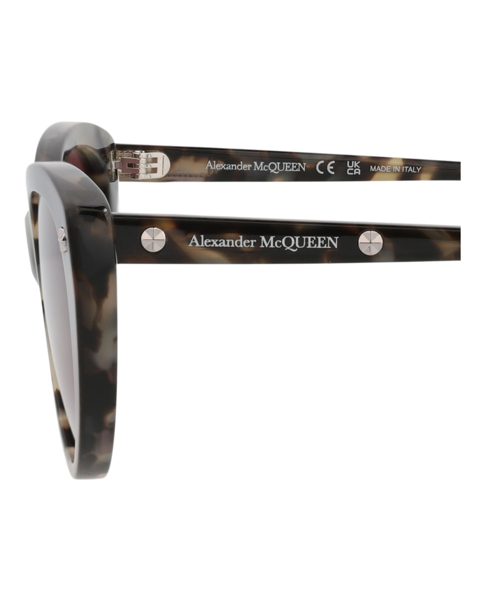 Alexander McQueen Womens Cat Eye Havana Havana Violet Fashion
