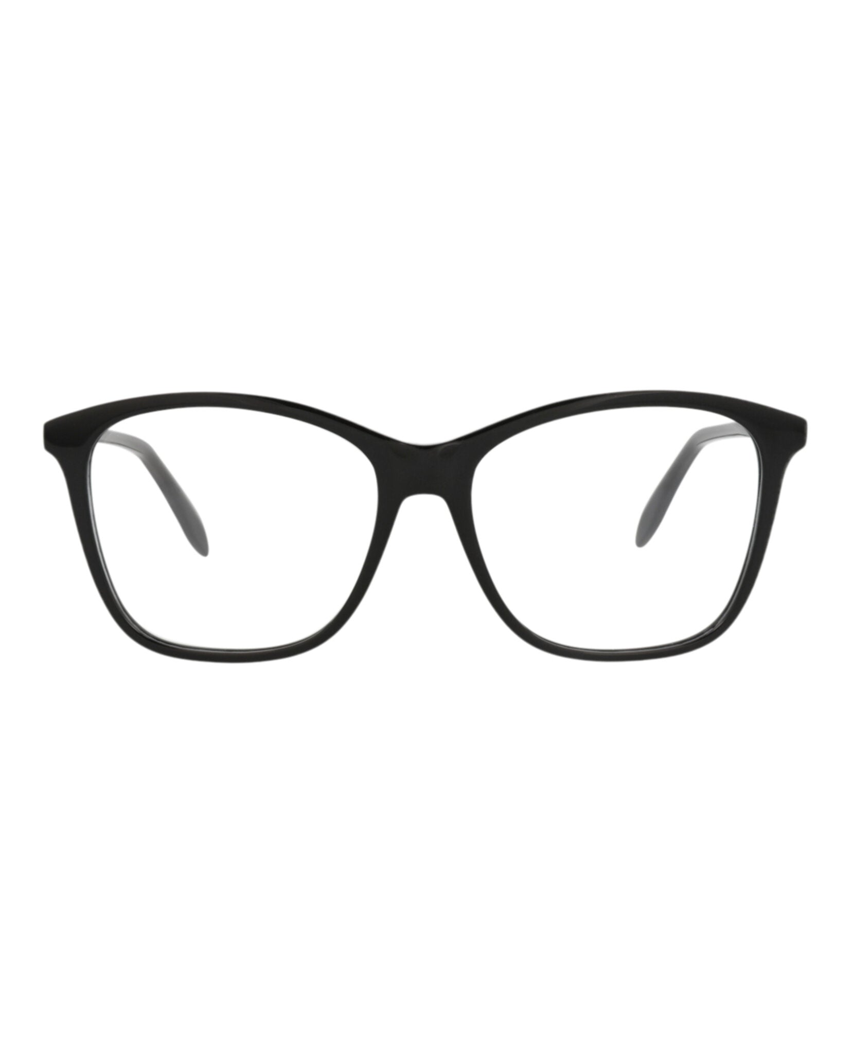 Alexander McQueen Womens Square/Rectangle Black Black Transparent Fashion Designer Eyewear