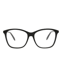 Alexander McQueen Womens Square/Rectangle Black Black Transparent Fashion Designer Eyewear