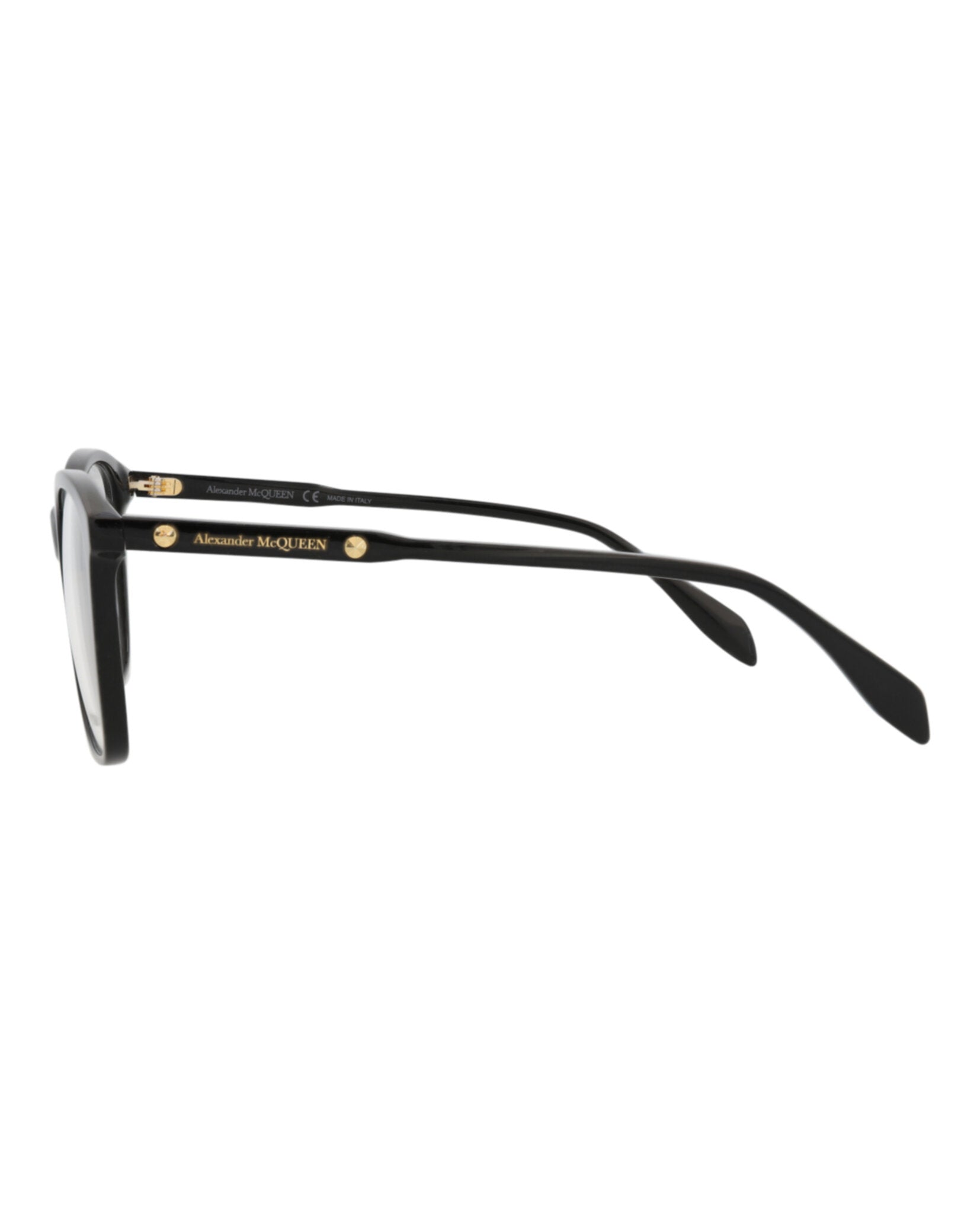 Alexander McQueen Womens Square/Rectangle Black Black Transparent Fashion Designer Eyewear