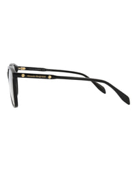 Alexander McQueen Womens Square/Rectangle Black Black Transparent Fashion Designer Eyewear