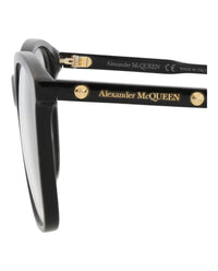 Alexander McQueen Womens Square/Rectangle Black Black Transparent Fashion Designer Eyewear