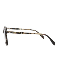 Alexander McQueen Mens Square/Rectangle Havana Havana Transparent Fashion Designer Eyewear