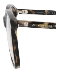Alexander McQueen Mens Square/Rectangle Havana Havana Transparent Fashion Designer Eyewear