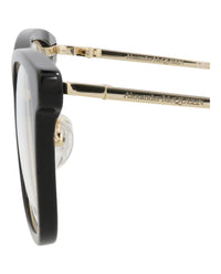 Alexander McQueen Womens Square/Rectangle Black Gold Transparent Fashion Designer Eyewear