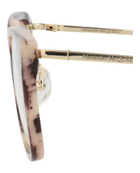Alexander McQueen Womens Square/Rectangle Pink Gold Transparent Fashion Designer Eyewear